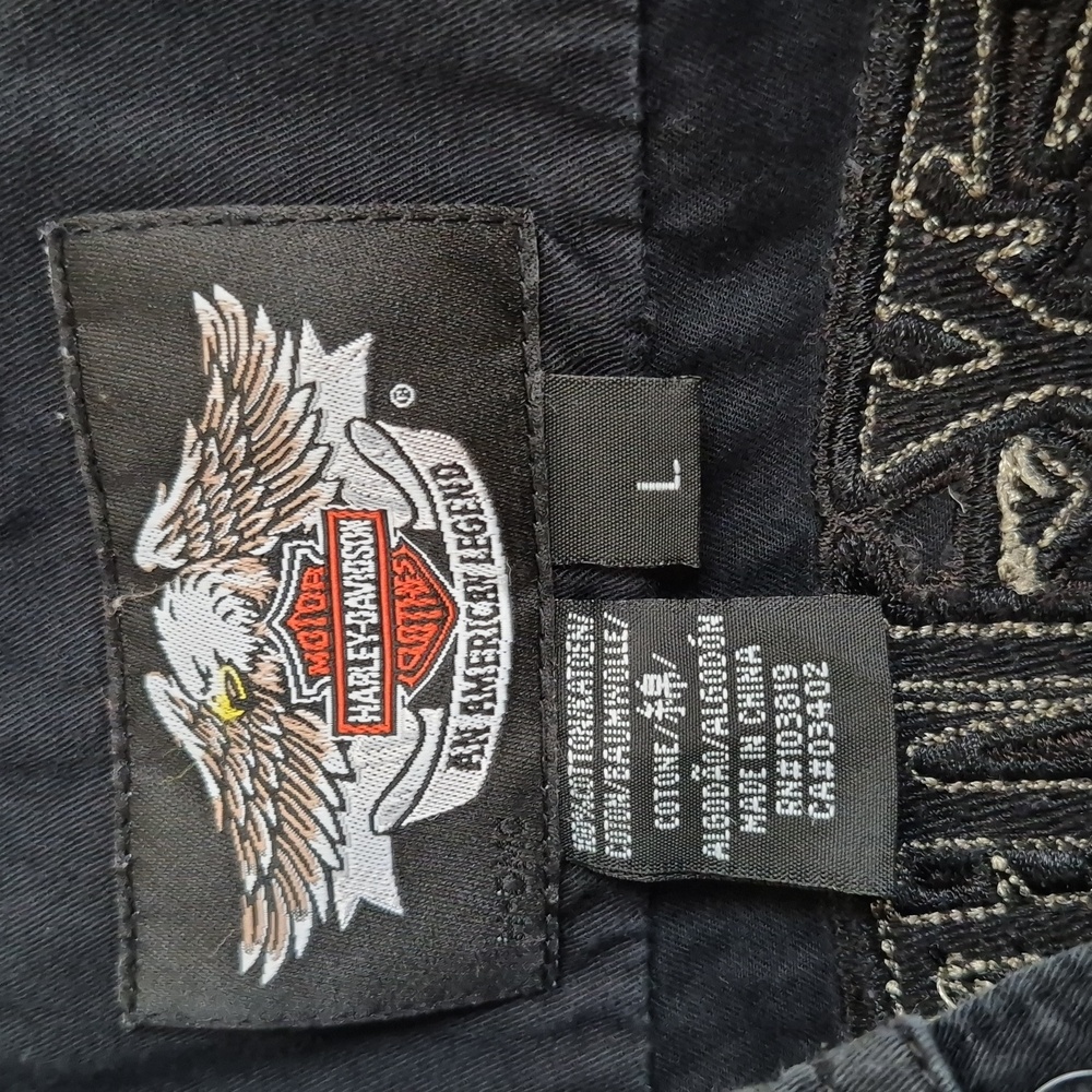 Harley-Davidson Black Long Sleeve Shirt Willie G Embroidered L - Picture 5 of 7